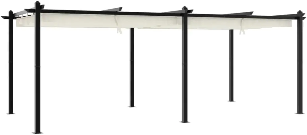 Pergola en aluminium anthracite 3x6 m rétractable vue 3