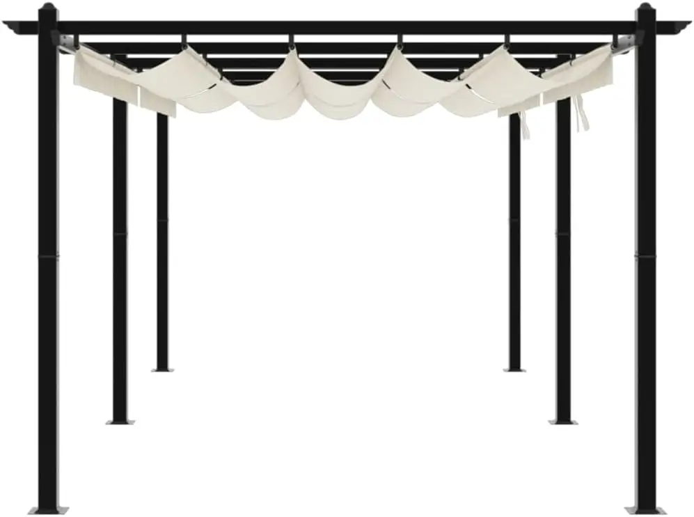 Pergola en aluminium anthracite 3x6 m rétractable vue 5
