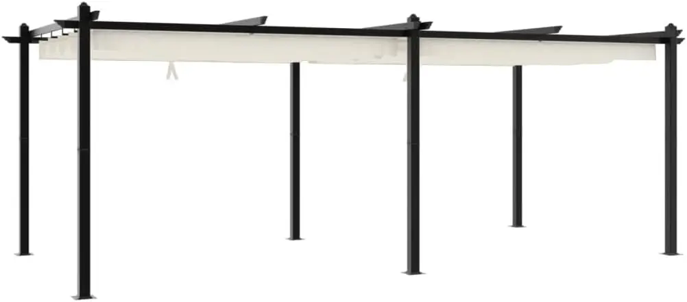 Pergola en aluminium anthracite 3x6 m rétractable vue 6