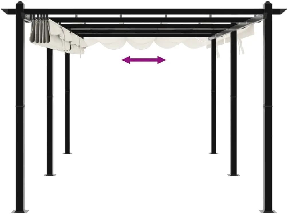 Pergola en aluminium anthracite 3x6 m rétractable vue 7