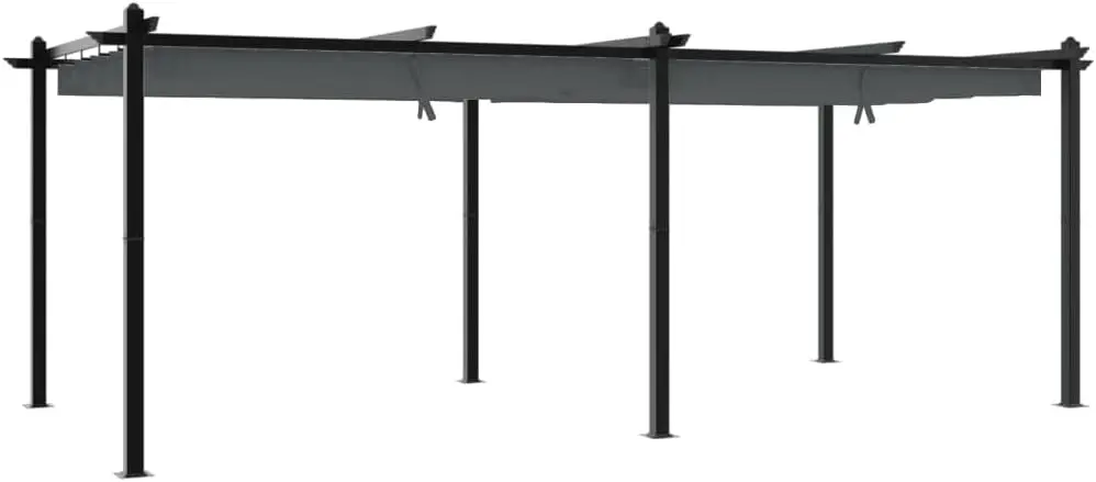 Pergola en aluminium anthracite 3x6 m rétractable vue 3