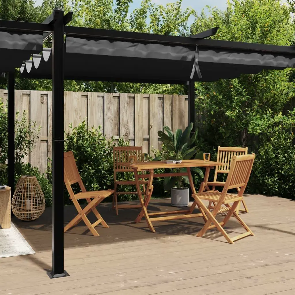 Pergola avec Toit Rétractable, Pergola Tonnelle de Jardin Extérieur Anthracite 3x6 m Aluminium