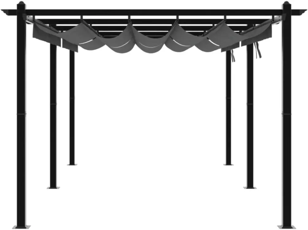 Pergola en aluminium anthracite 3x6 m rétractable vue 5