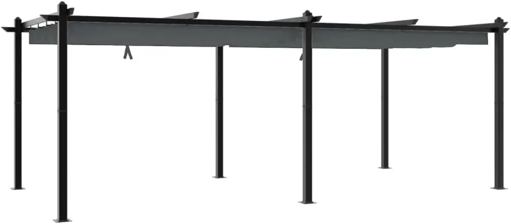 Pergola en aluminium anthracite 3x6 m rétractable vue 6