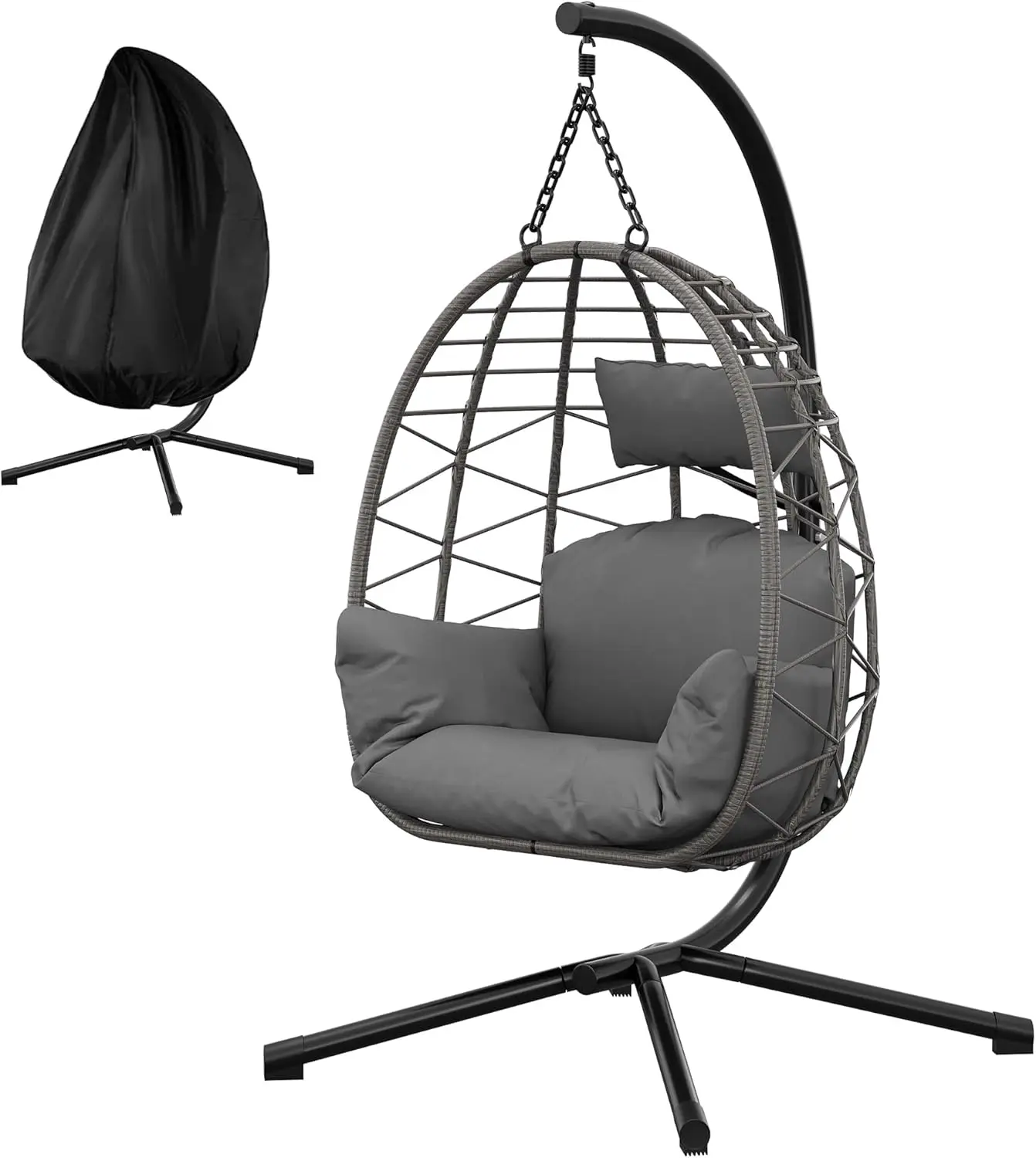 GarveeHome Fauteuil Suspendu Aria Rotin Synthétique