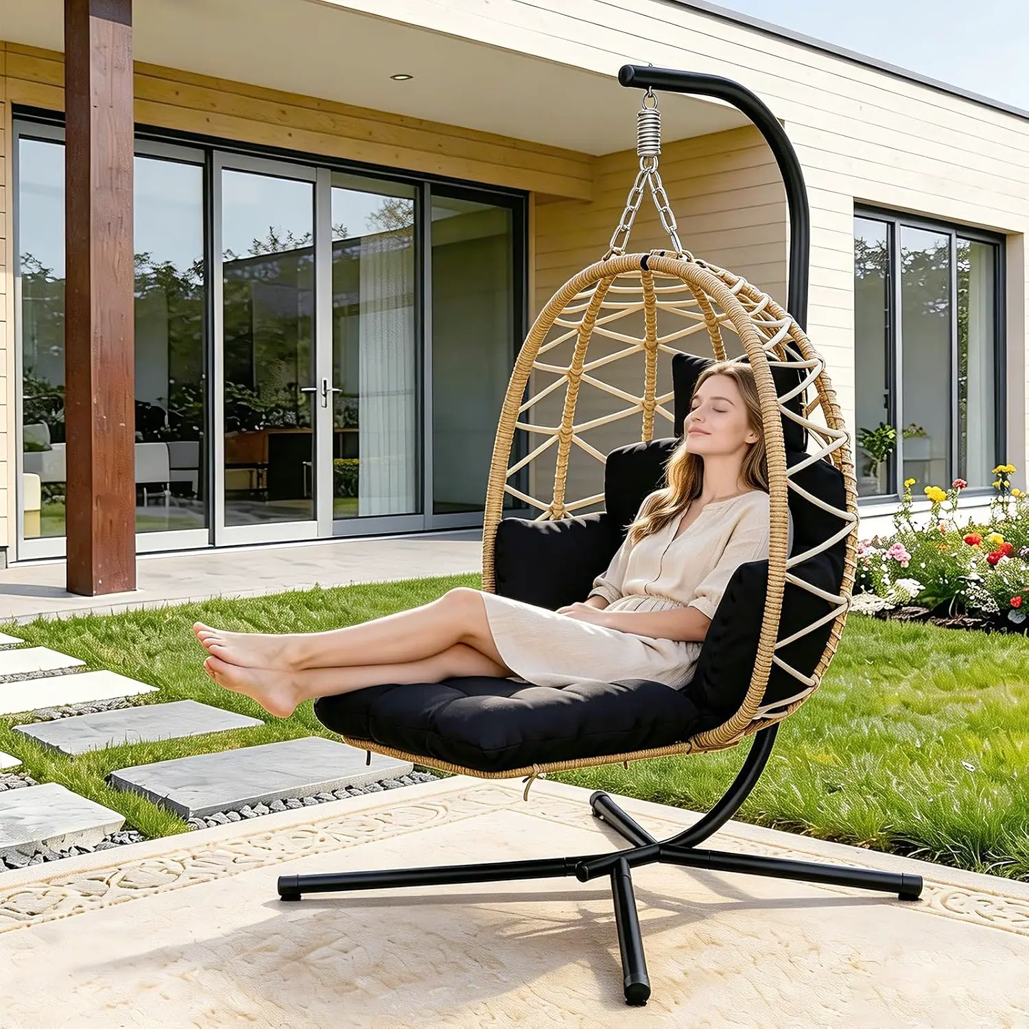 Fauteuil suspendu avec armature