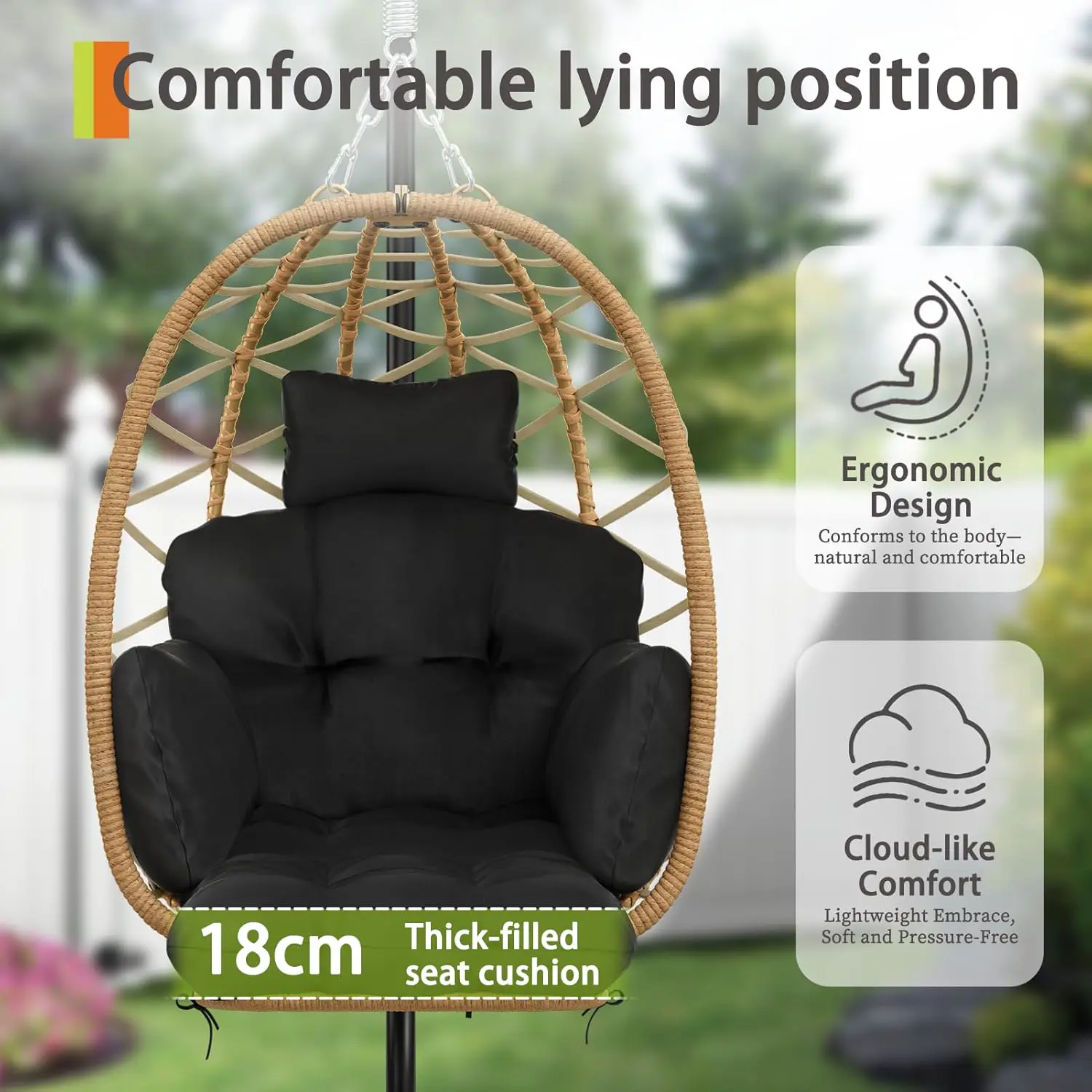 Fauteuils suspendus beige vue 6