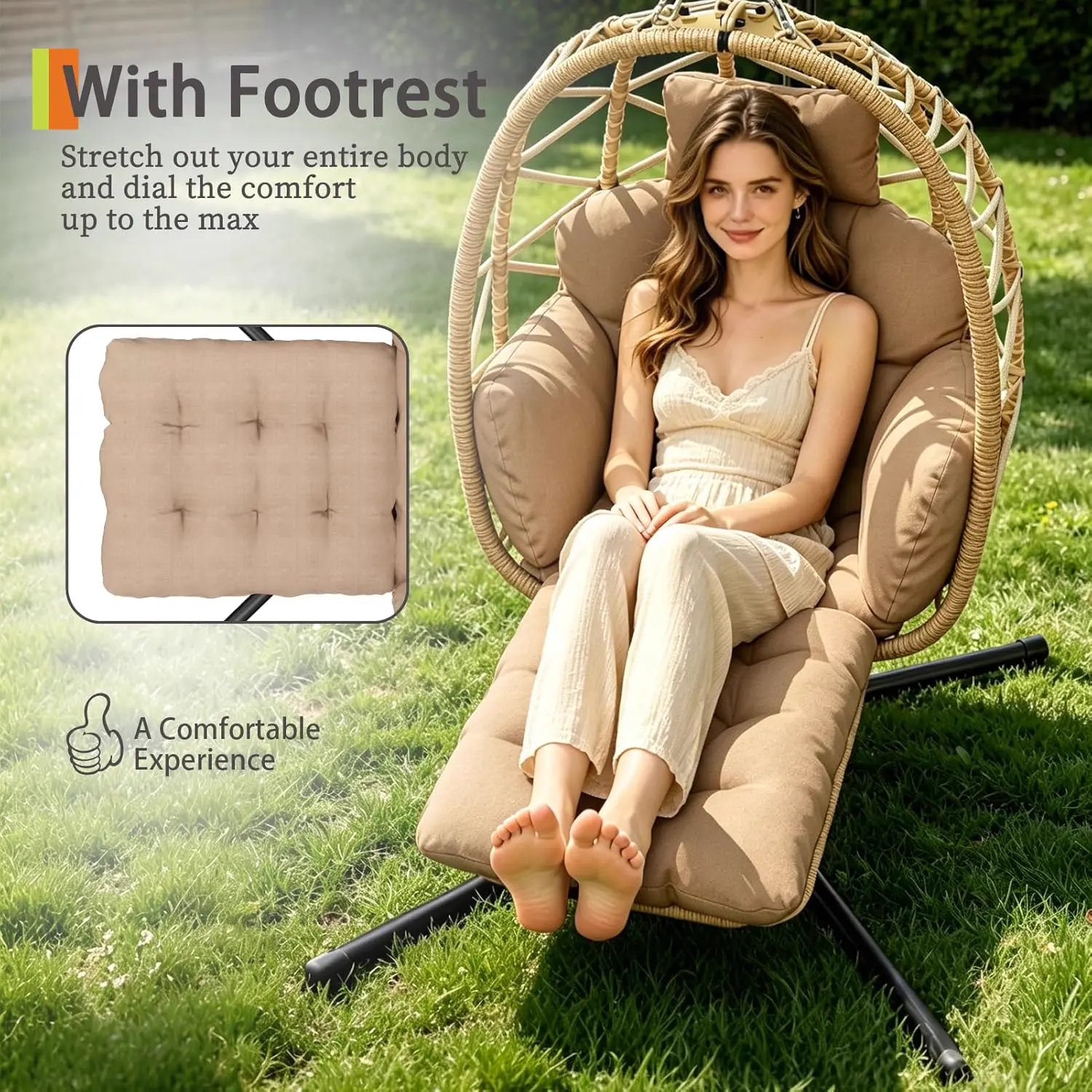 Fauteuils suspendus en rotin vue 3