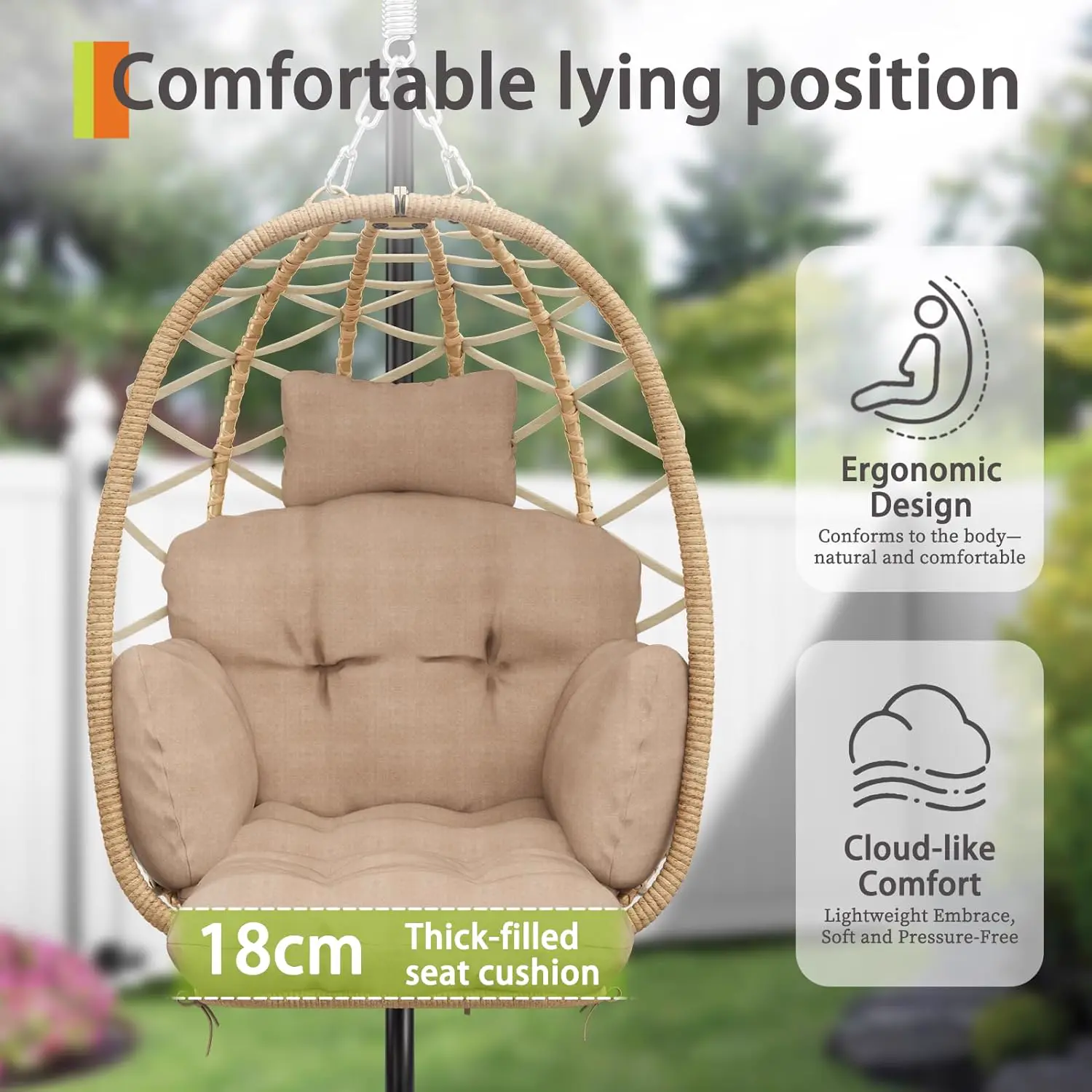 Fauteuils suspendus en rotin vue 6