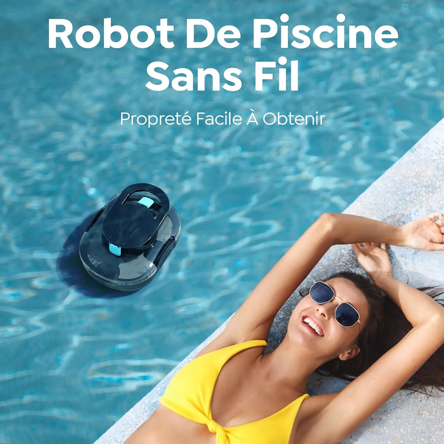 Robot piscine noir 100 m² vue 9