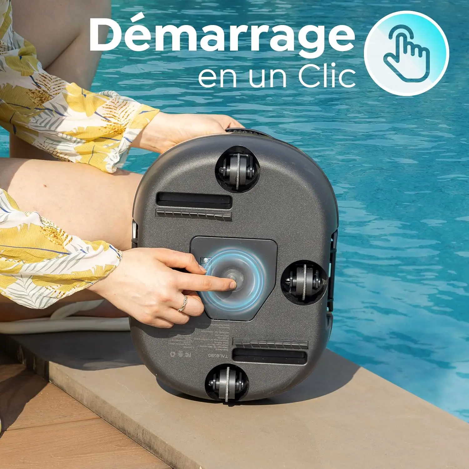 Robot piscine gris vue 6