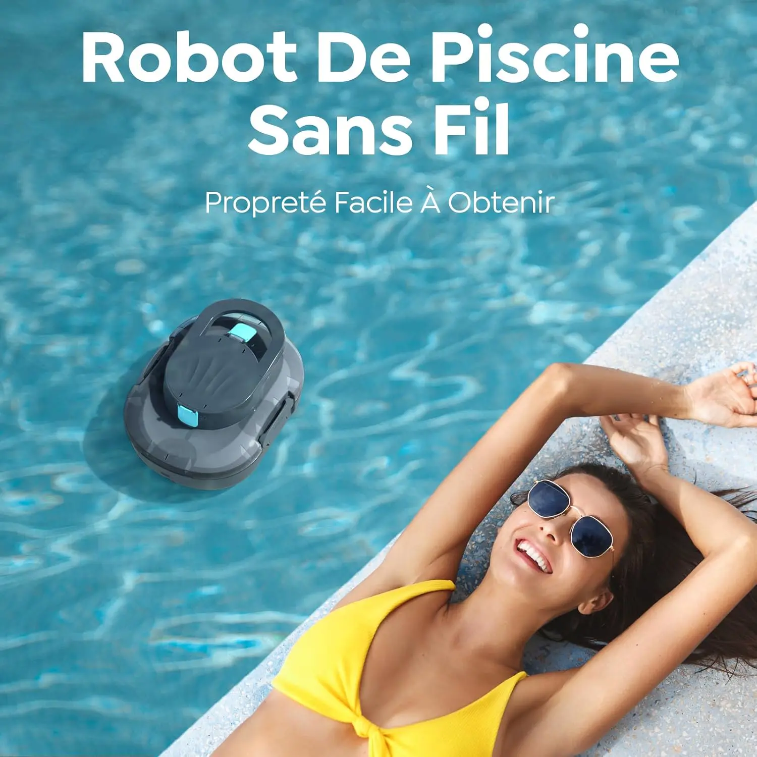 Robot piscine gris vue 9