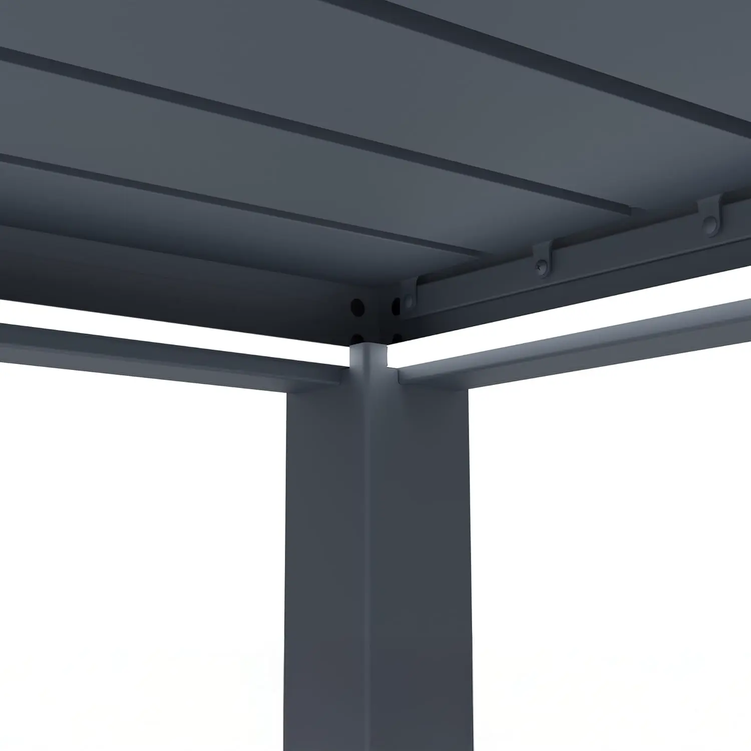 Pergola en aluminium gris 5x3 m autoportée motorisée vue 7