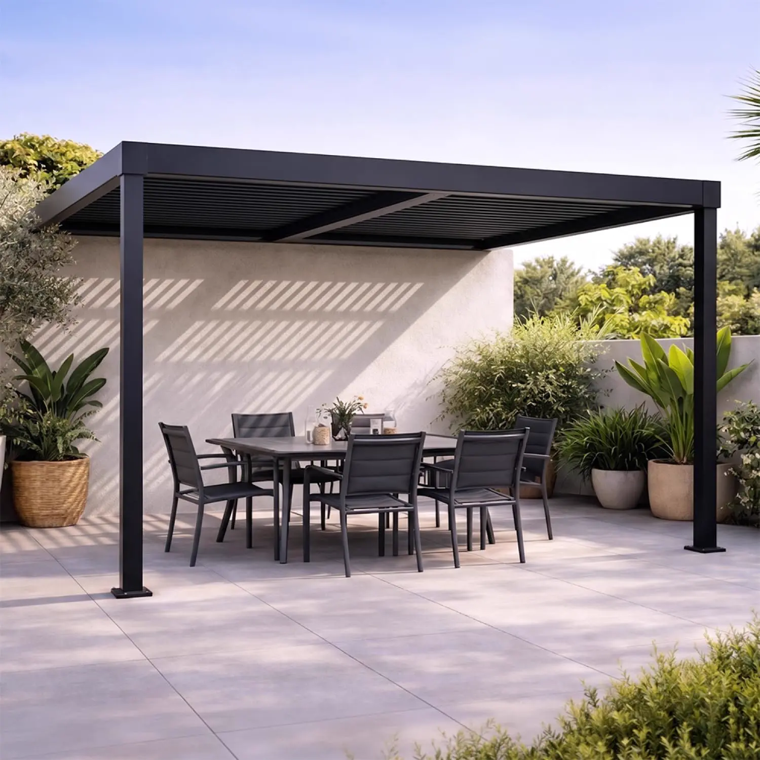 CONCEPT USINE | Pergolas et Tentes de Réceptions Noir | 3 x 3