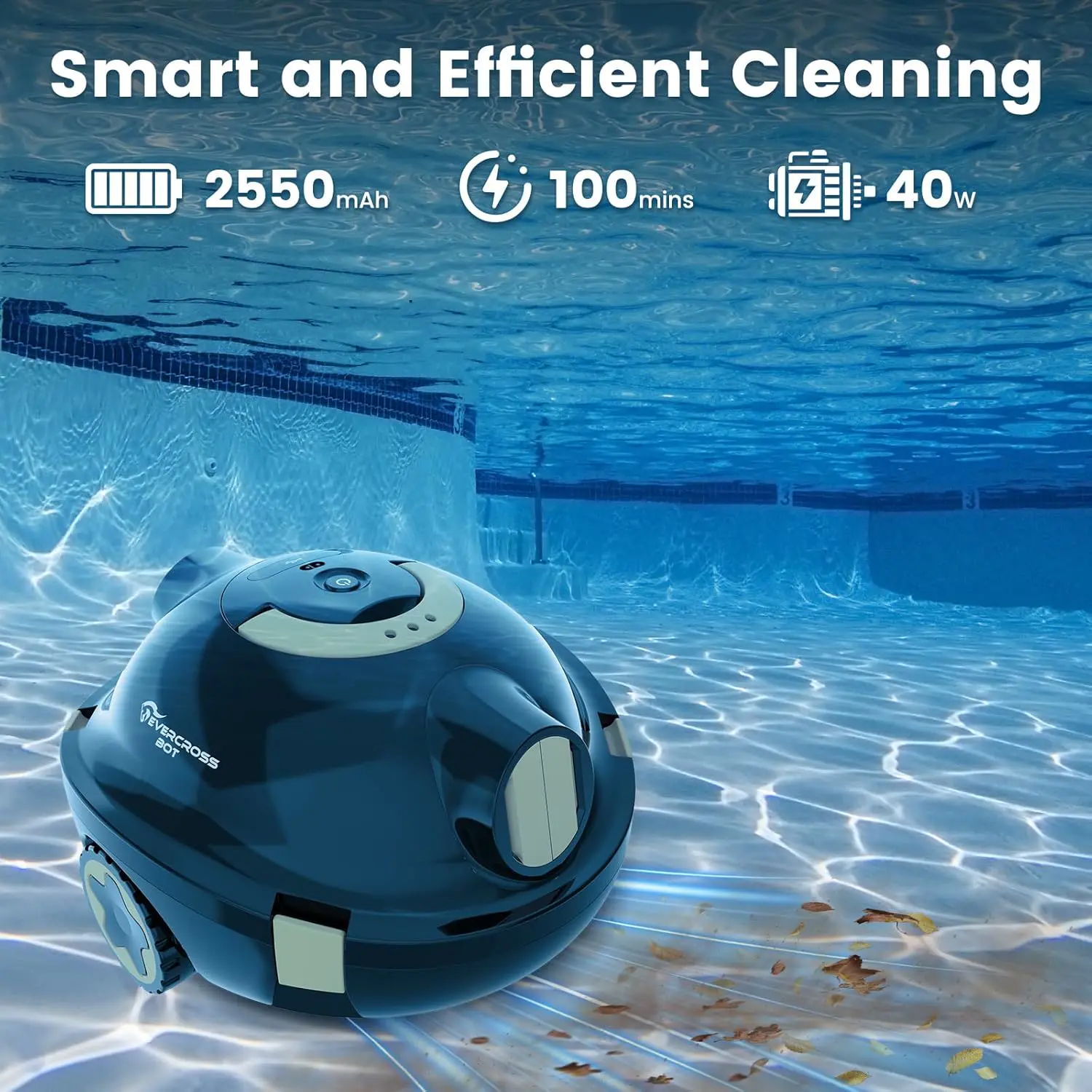 Robot piscine noir vue 2