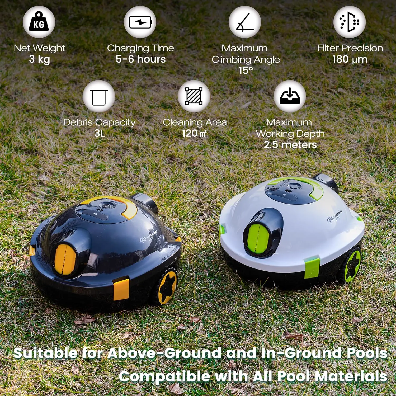 Robot piscine sable vue 3