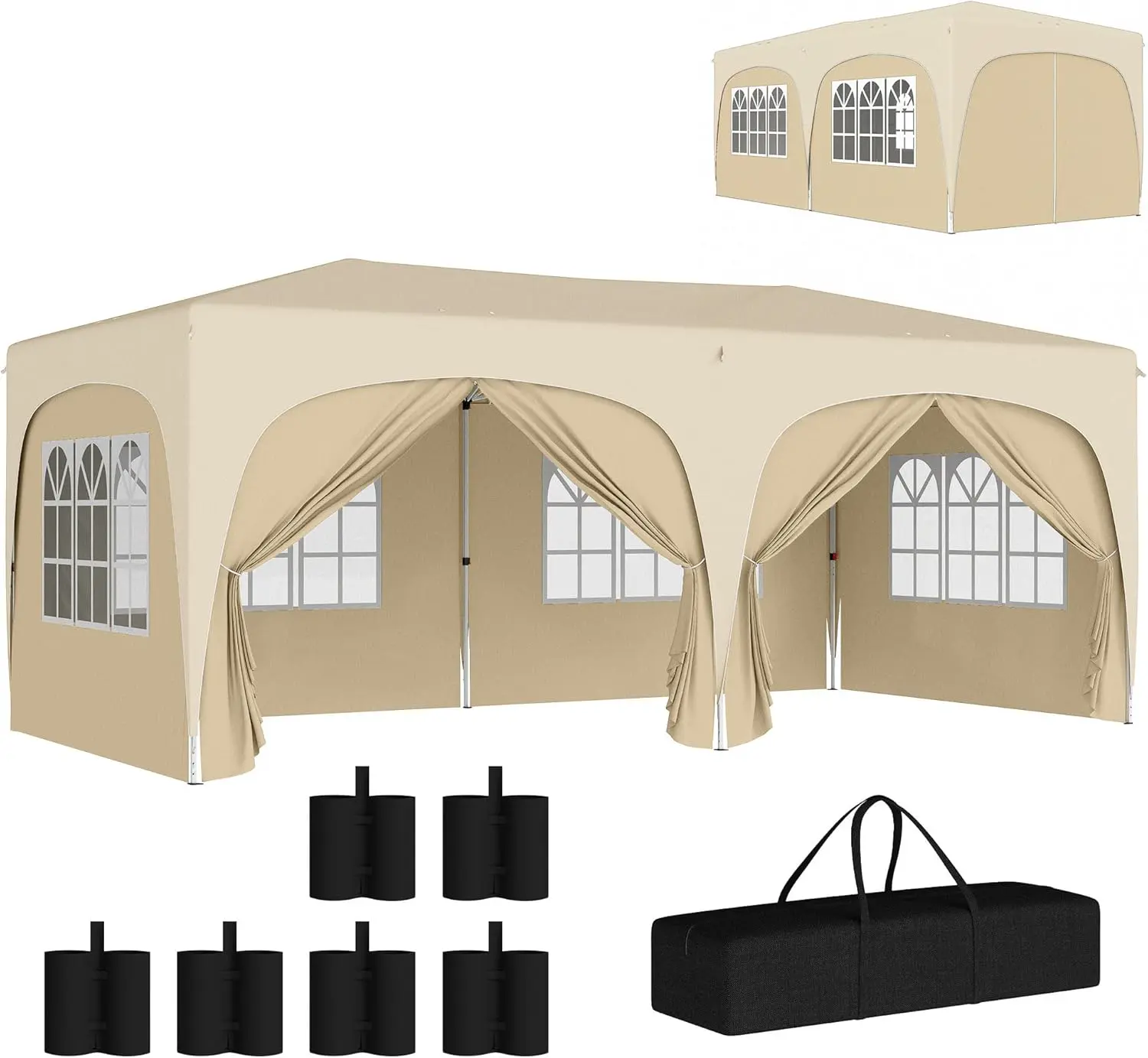 Outsunny Tonnelle de Jardin extérieure 3 x 6 m