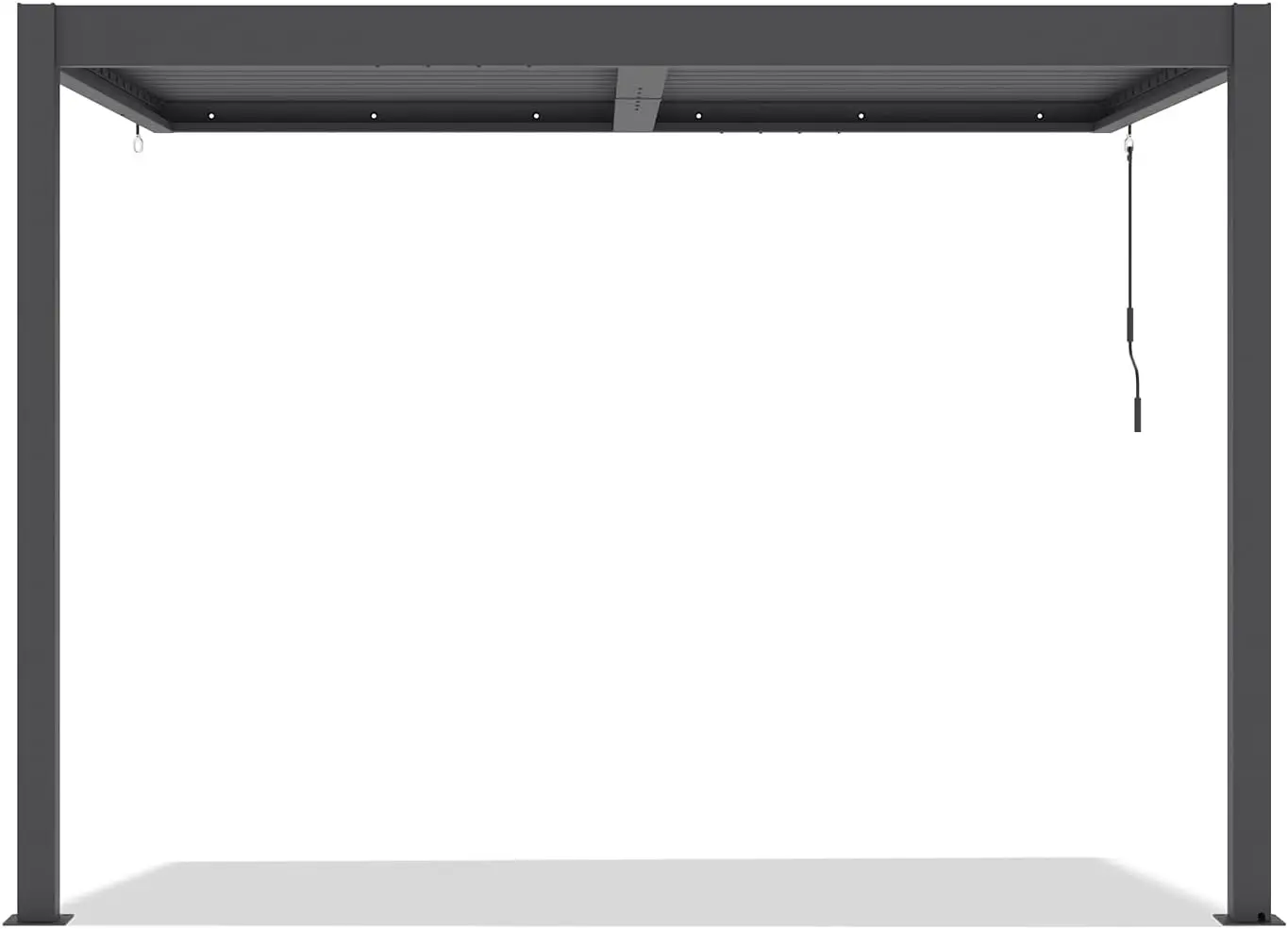 Pergola en aluminium gris 3x2 m adossée vue 6