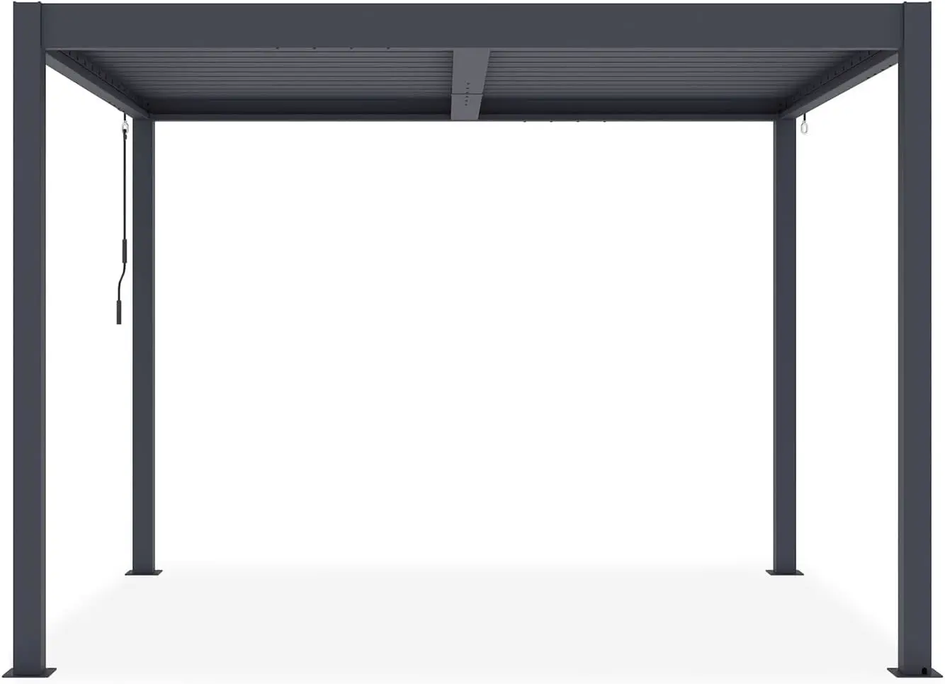 Pergola en aluminium gris 3x2,5 m autoportée vue 6