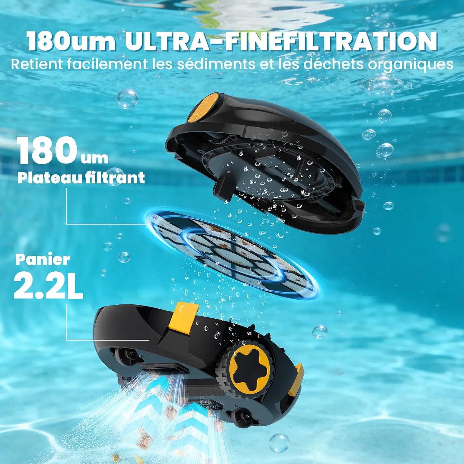 Robot piscine Robot Nettoyeur de Piscine sans Fil | Aspirateur… vue 6