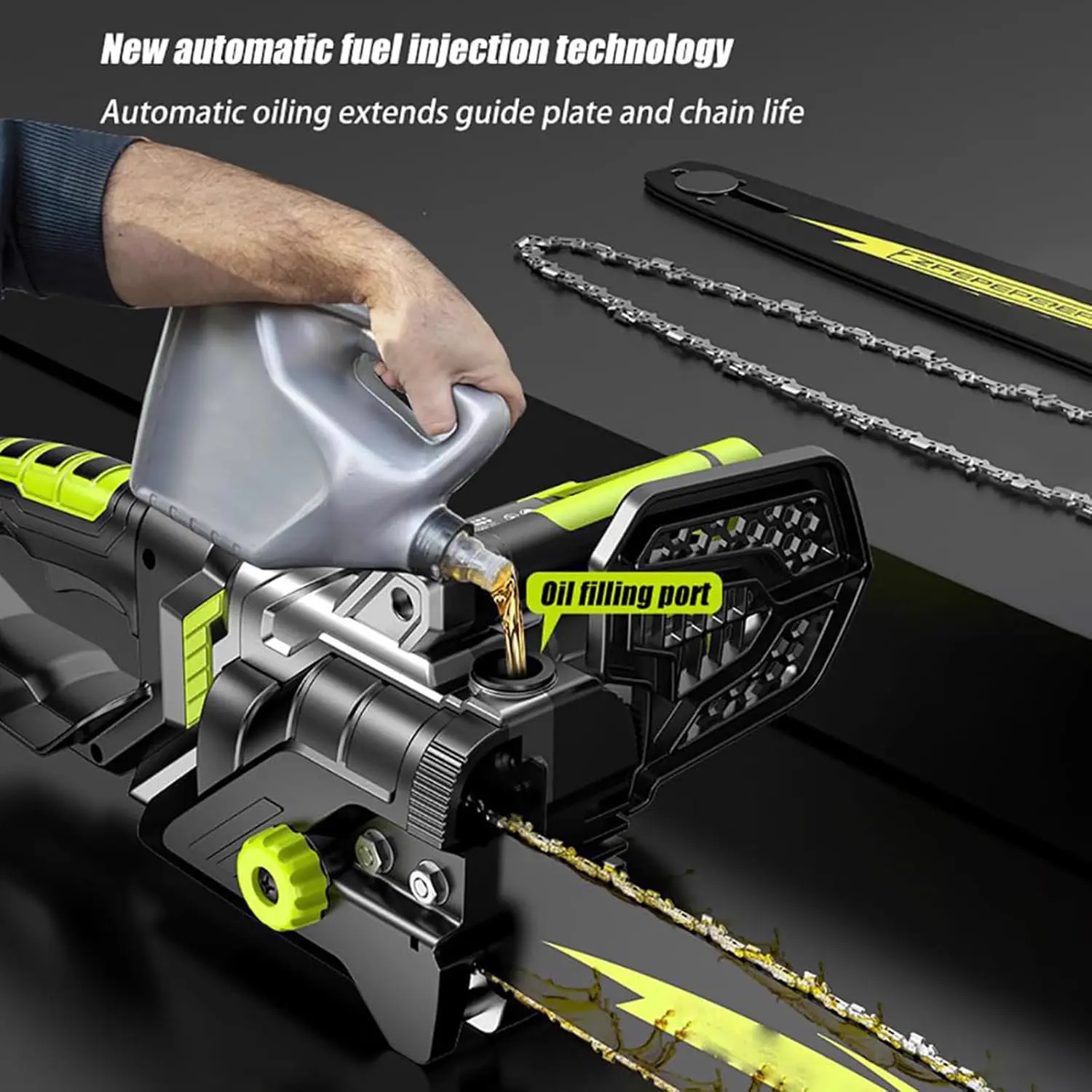 Tronçonneuse électrique en métal vue 2