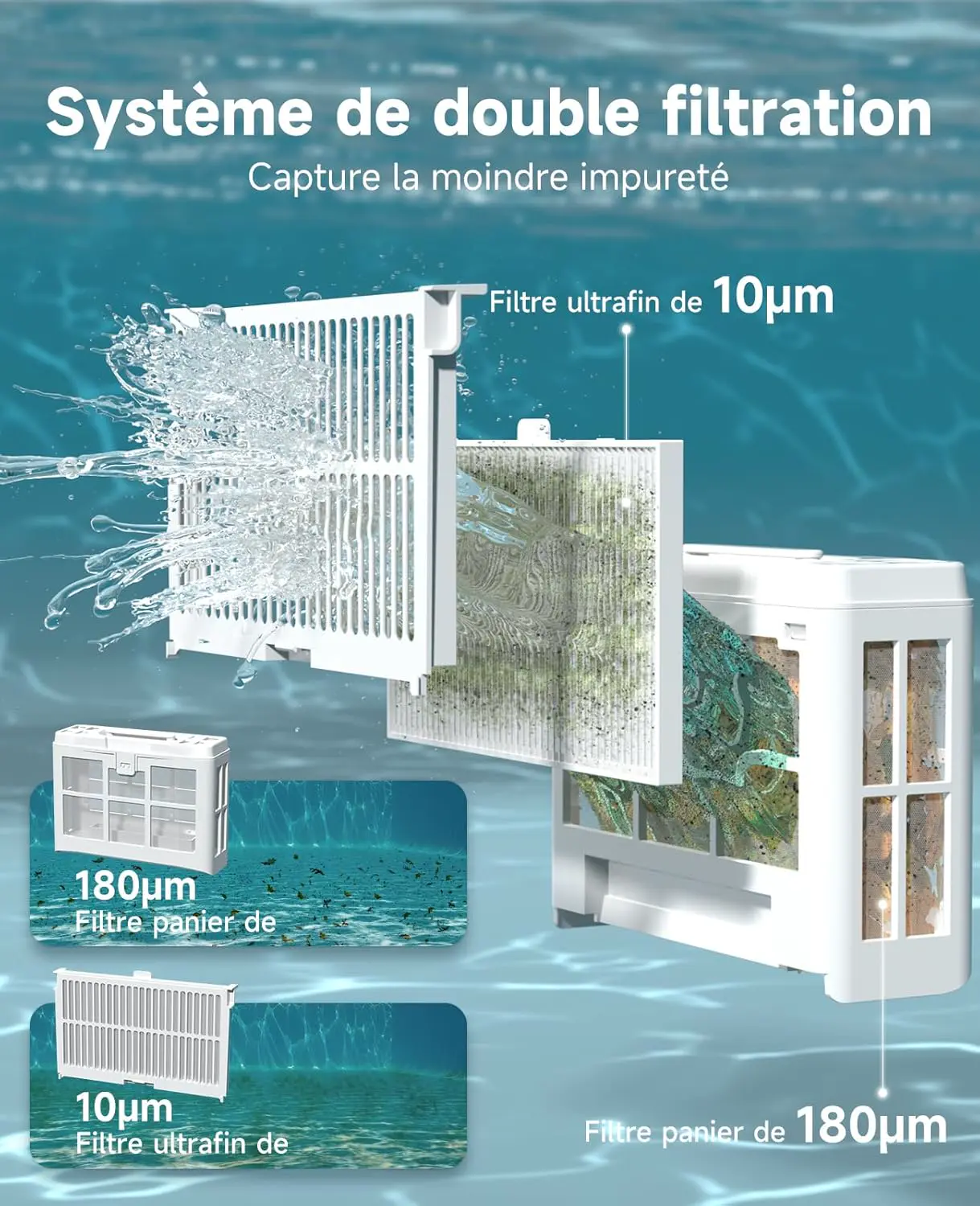 Robot piscine sable vue 5