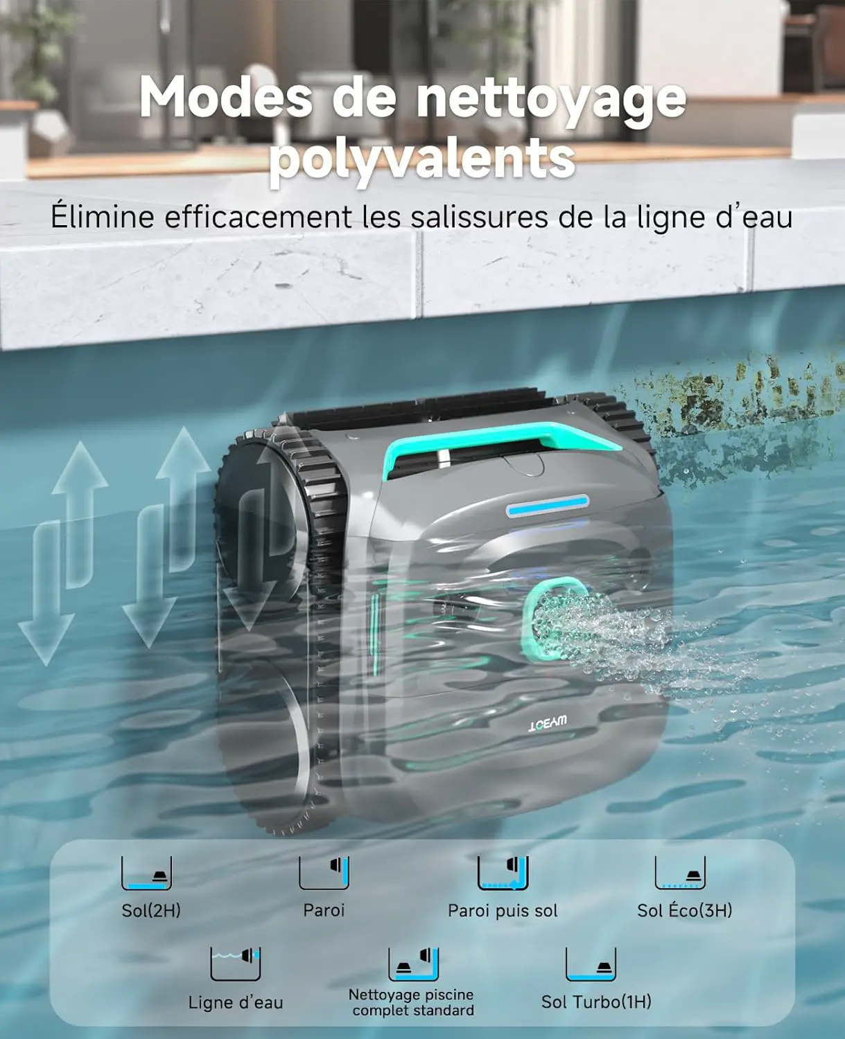 Robot piscine sable vue 9
