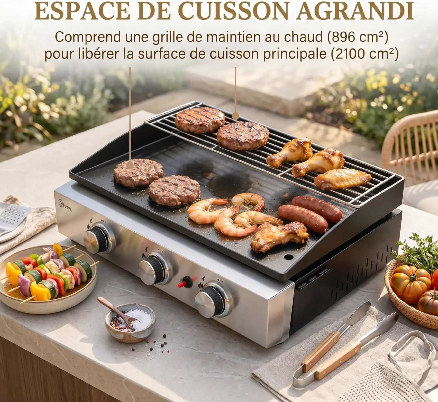 Plancha en métal noir vue 4