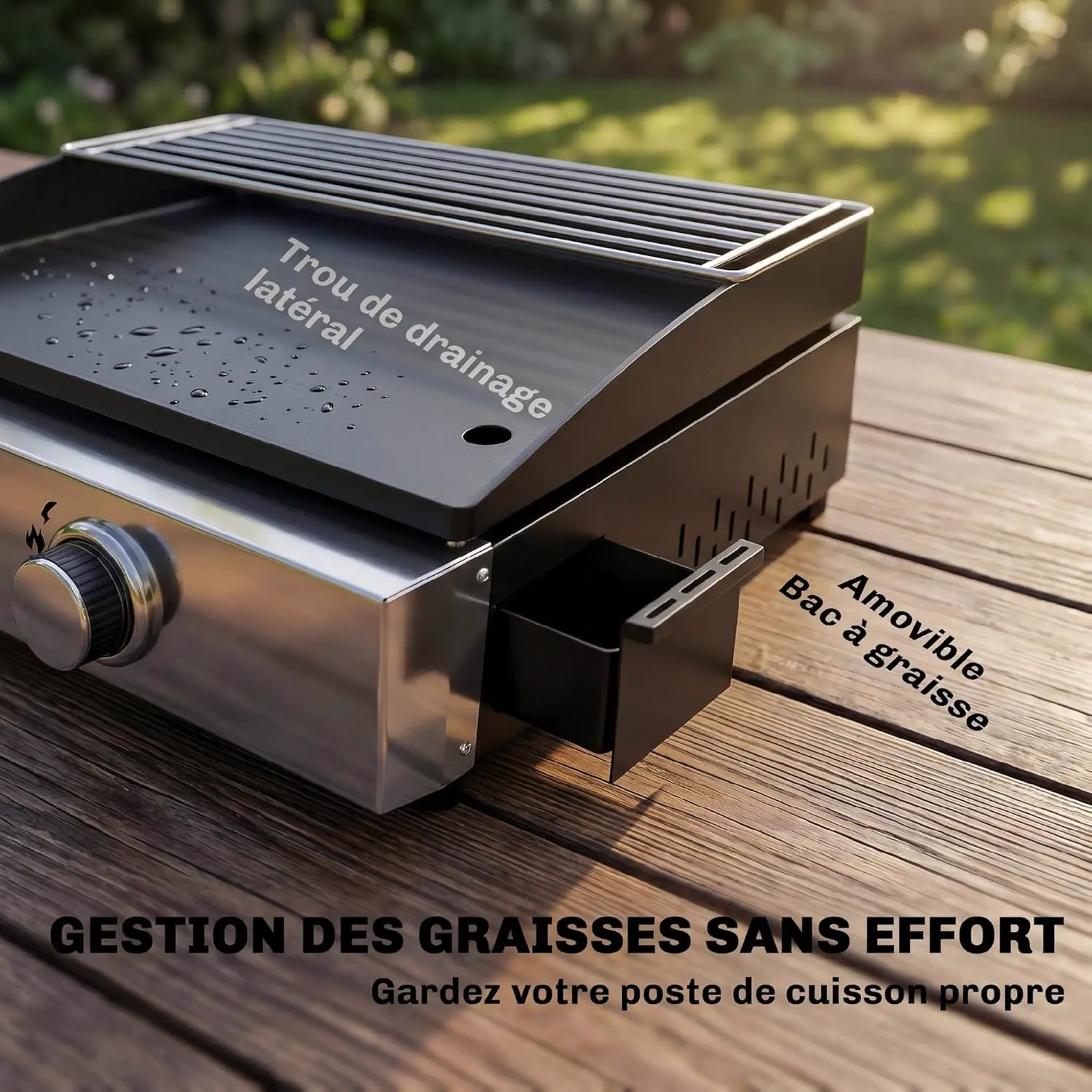 Plancha en métal noir vue 5