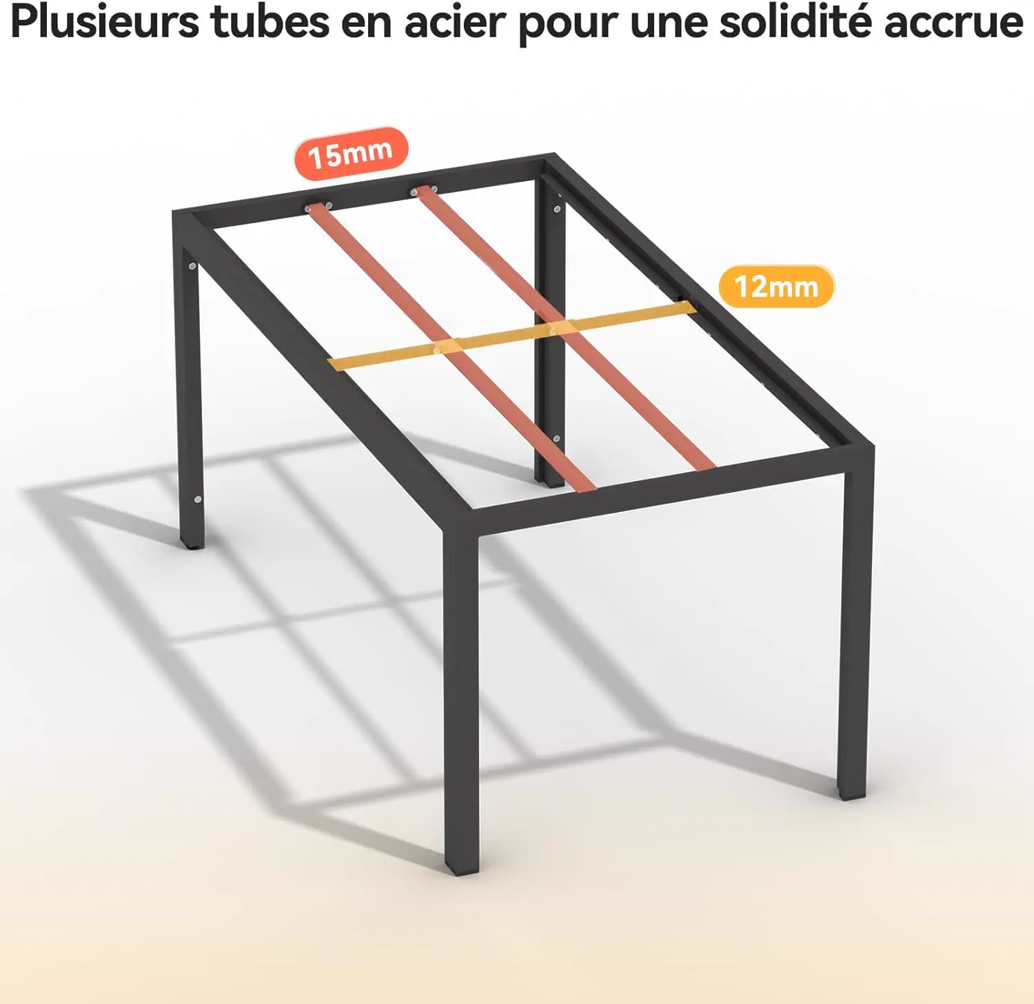Table de jardin 6 places en aluminium vue 5