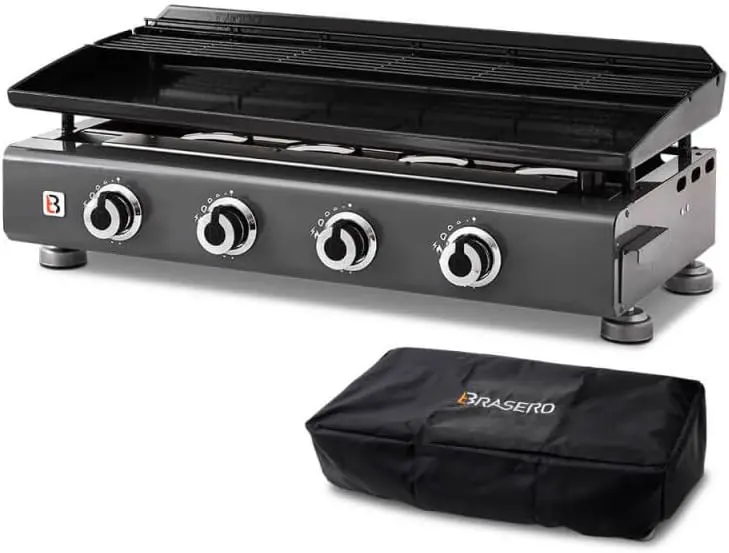 BRASERO BY FAVEX – Plancha gaz Silvia IIG Gun Metal 4 feux