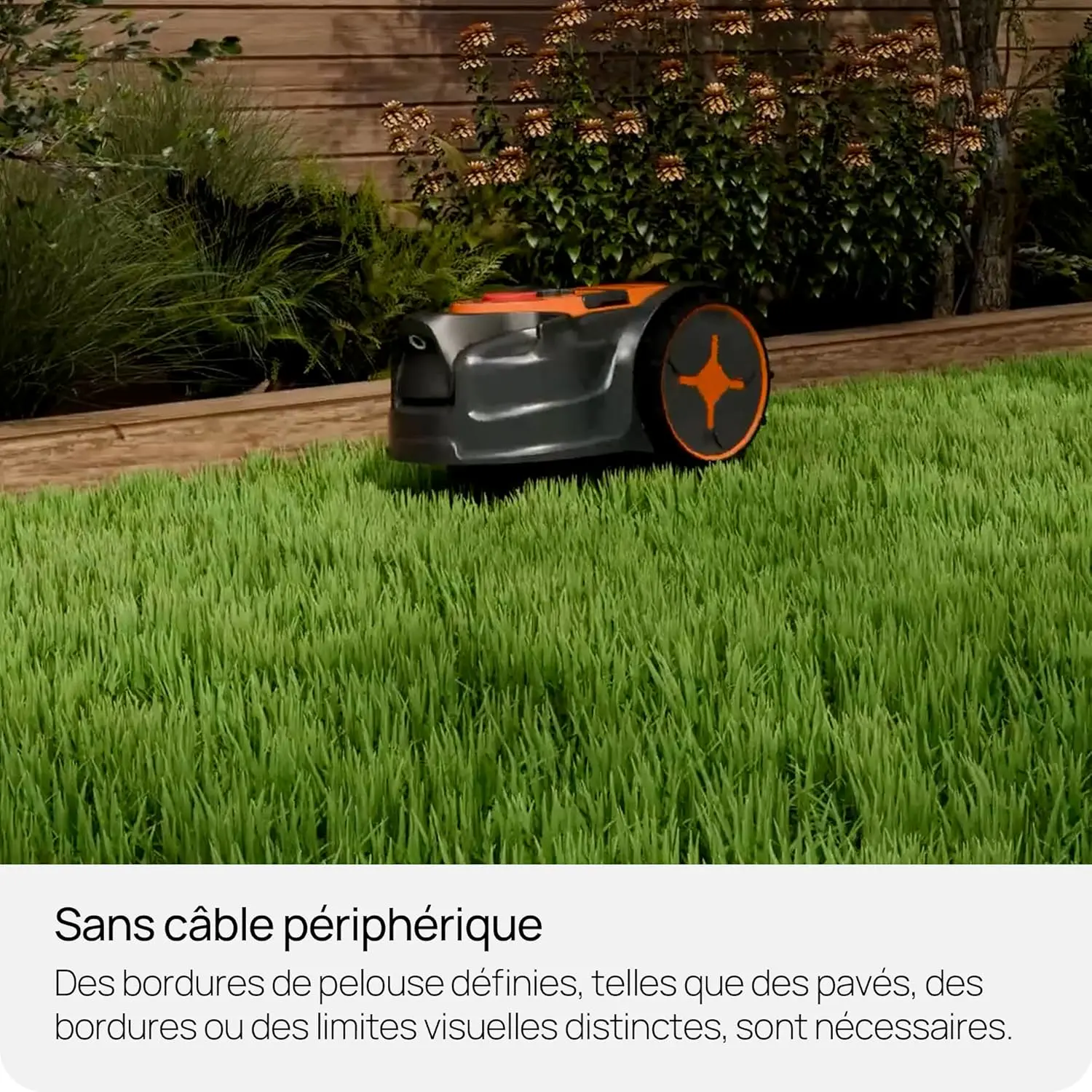 Robot tondeuse jaune vue 4