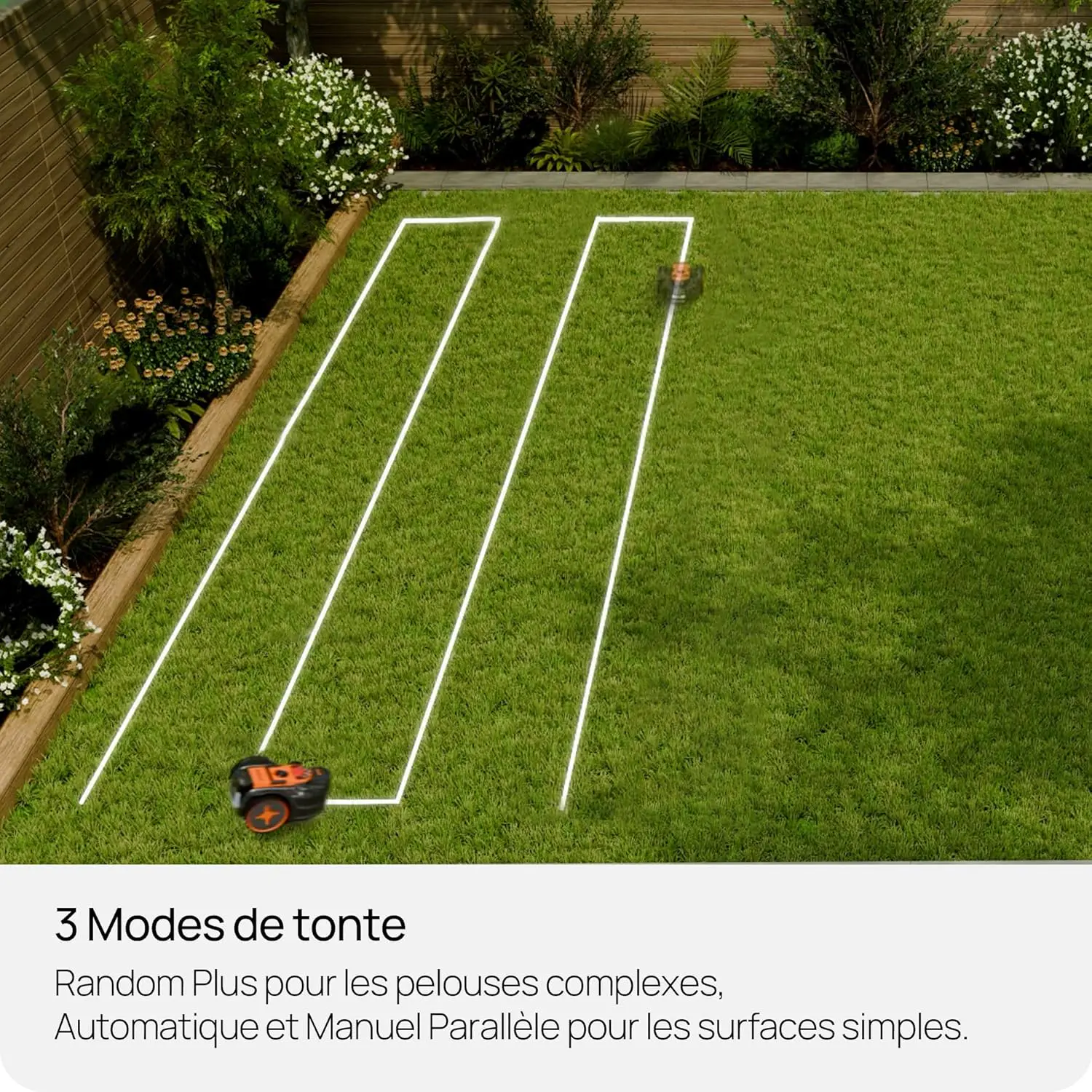 Robot tondeuse jaune vue 6