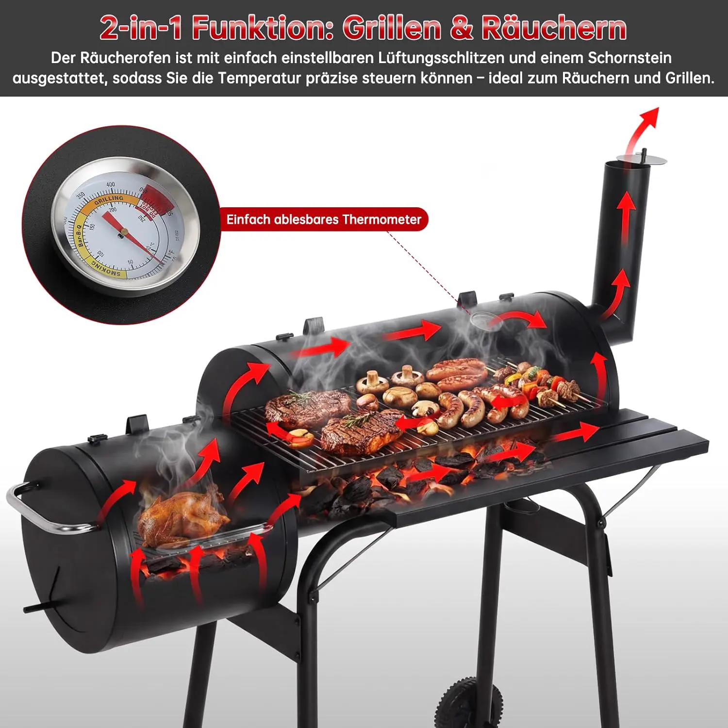 Barbecue à charbon 6 places en métal 59 m² vue 4