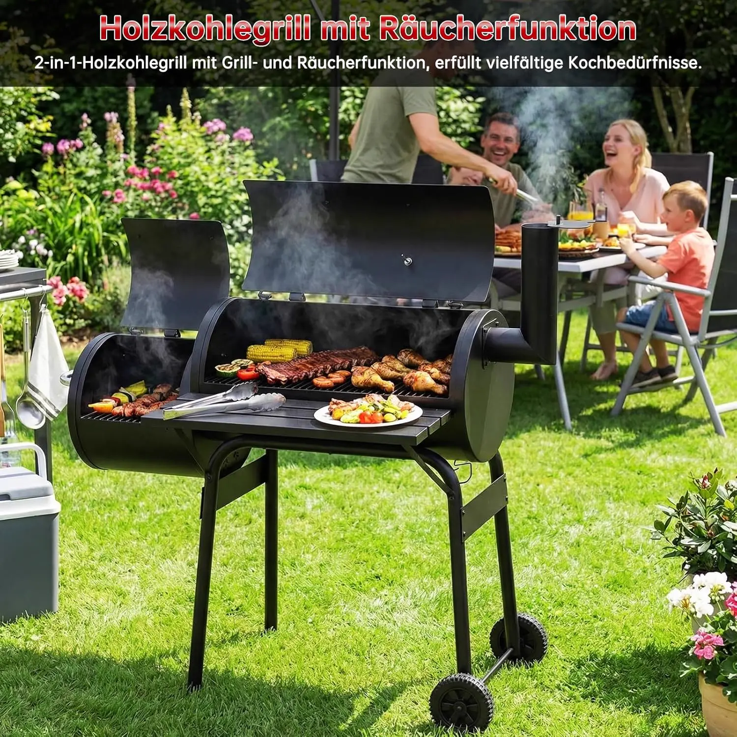Barbecue à charbon 6 places en métal 59 m² vue 5