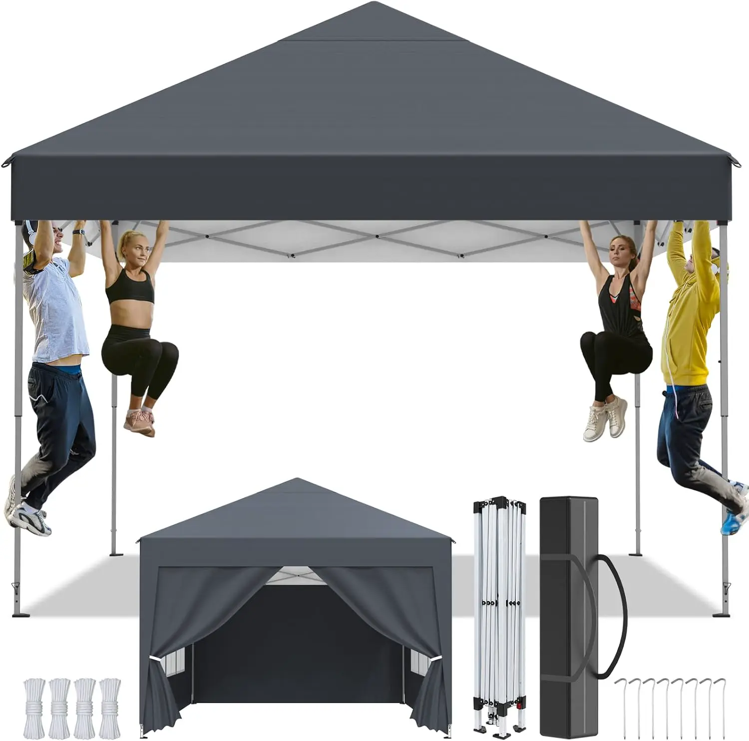 Tonnelle de Jardin 3x3m,Tonnelle Pliante,Tente de Camping avec 4