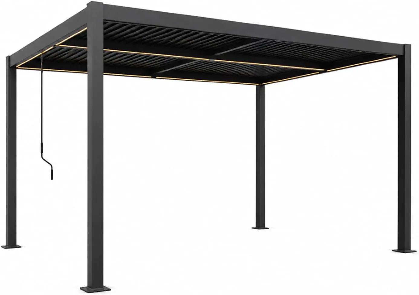 Pergola en aluminium noir 4x3 m vue 7