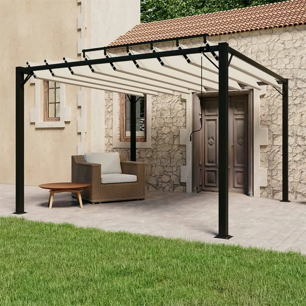 Pergola en aluminium crème 3x3 m vue 2
