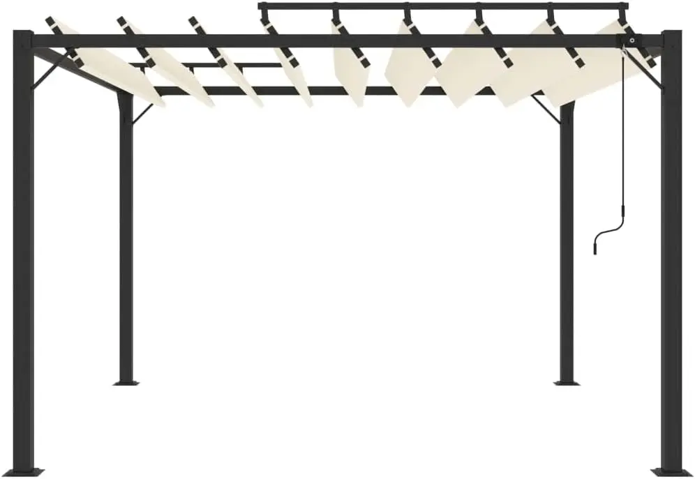Pergola en aluminium crème 3x3 m vue 3