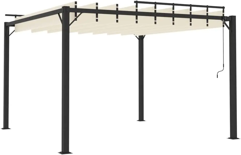 Pergola en aluminium crème 3x3 m vue 4