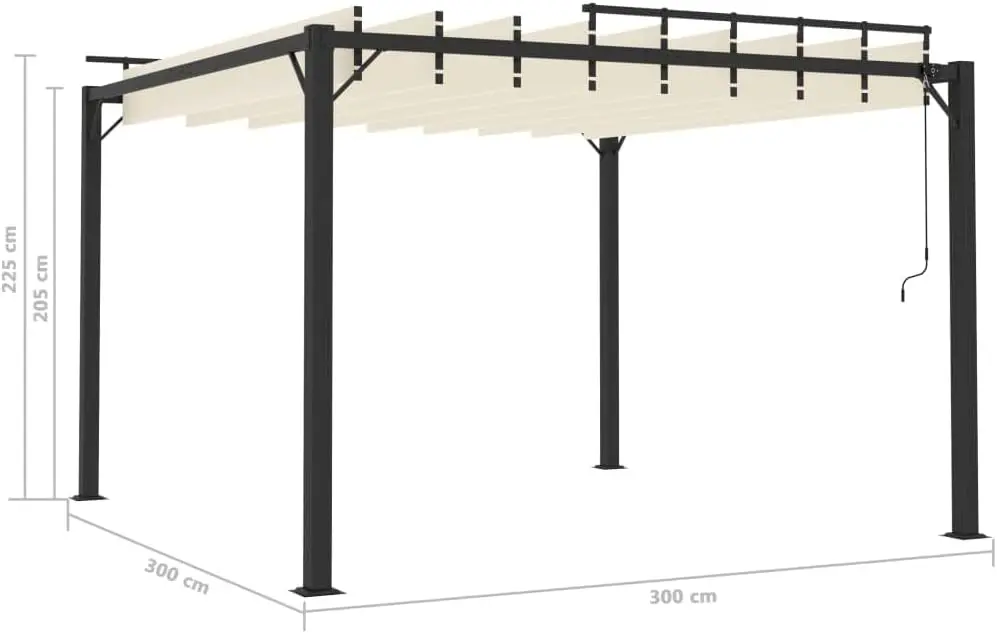 Pergola en aluminium crème 3x3 m vue 8