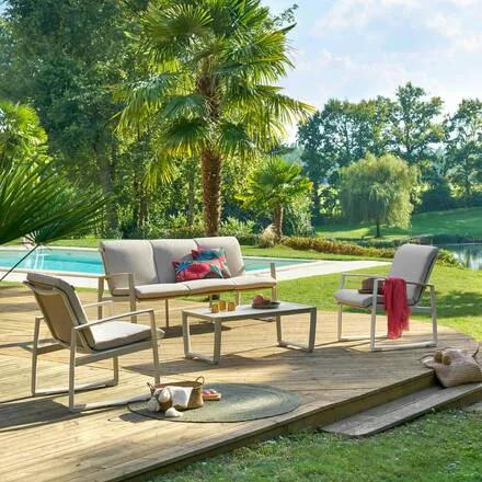 Salon de jardin MYRELIA Lin & Argile