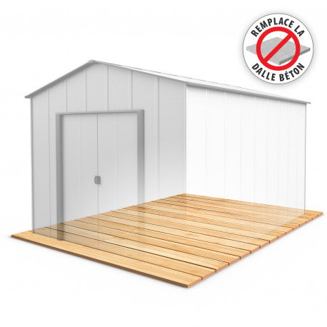 Abri de jardin en bois en bois marron 4x3 m vue 9