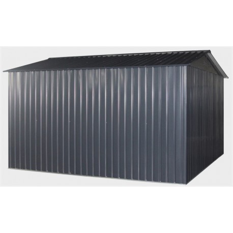 Abri de jardin en métal en métal gris 3,4x3,2 m vue 3