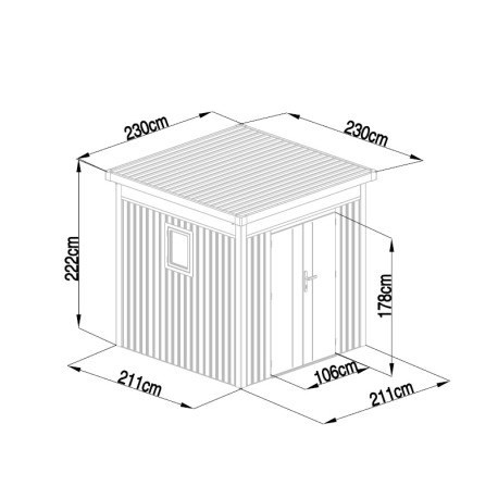 Abri de jardin en métal en métal gris 2,2x2,2 m vue 4