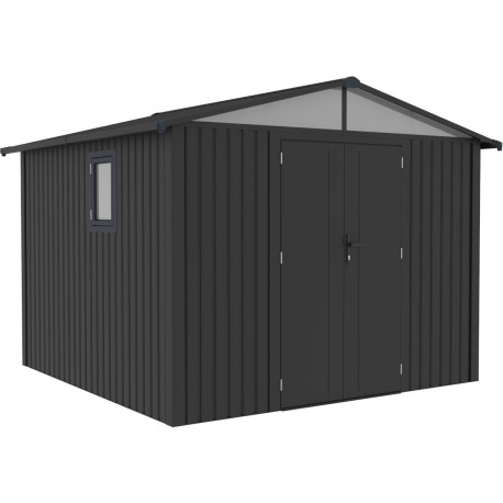 Abri de jardin en métal en métal gris 2,8x2,8 m vue 10