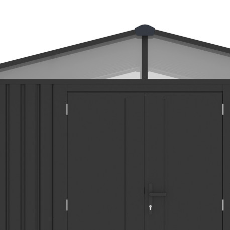 Abri de jardin en métal en métal gris 2,8x2,8 m vue 5
