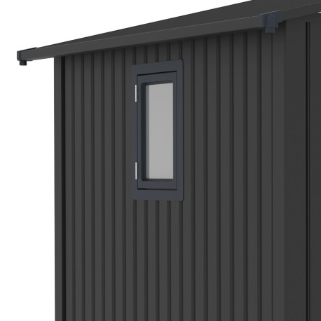 Abri de jardin en métal en métal gris 2,8x2,8 m vue 7