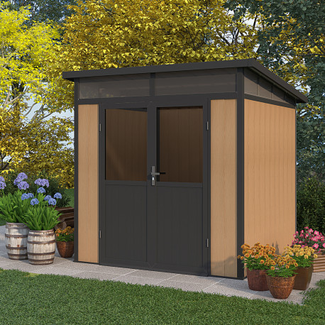 Abri de jardin en bois marron 2,2x2,2 m vue 5