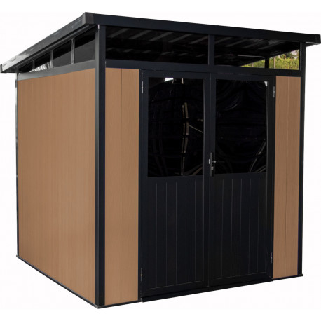 Abri de jardin en bois marron 2,2x2,2 m vue 6
